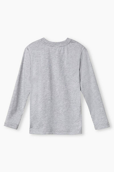 Демисезонный повседневный серый джемпер с надписью и изображением Bell Bimbo 202126 серый меланж - фото 2