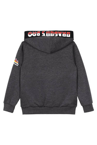 Свободный жакет с капюшоном и принтом из трикотажа Bell Bimbo 192149 графит меланж - фото 3