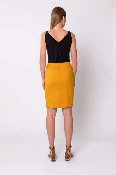 Желтая юбка из хлопка и текстиля на каждый день, демисезон BURVIN 7344-21 2 - фото 2