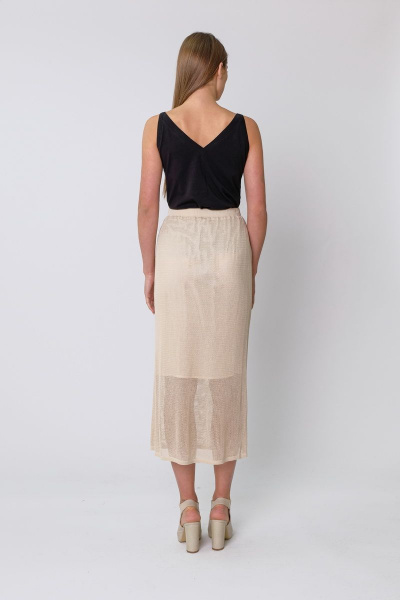юбка бежевый из вискозы для каждый день BURVIN 7406-21 2 - фото 2