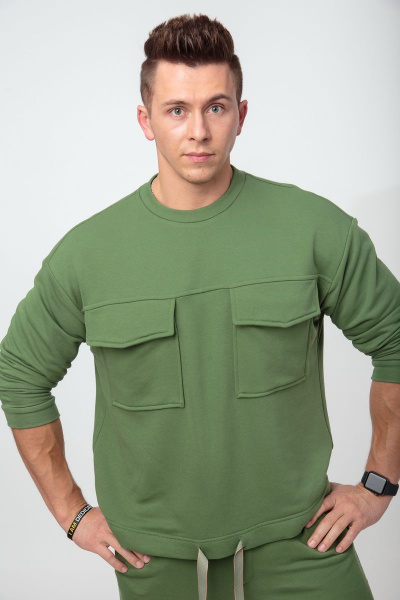 Круглогодичный спортивный костюм из хлопкового футера HIT 0314 светло-зелёный - фото 5