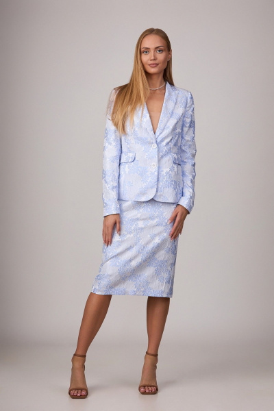 Костюм из костюмной ткани с приталенным жакетом Rosheli 830 - фото 1