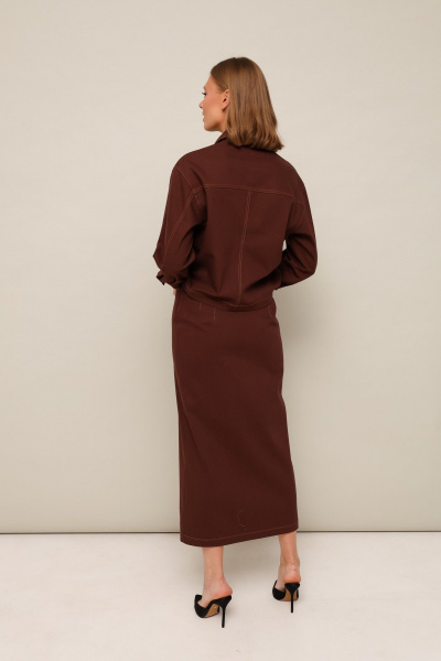 Костюм из джинсовой ткани с жакетом и юбкой-миди PUR PUR 11-286/7 - фото 5