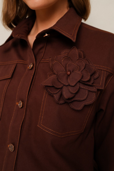 Костюм из джинсовой ткани с жакетом и юбкой-миди PUR PUR 11-286/7 - фото 3