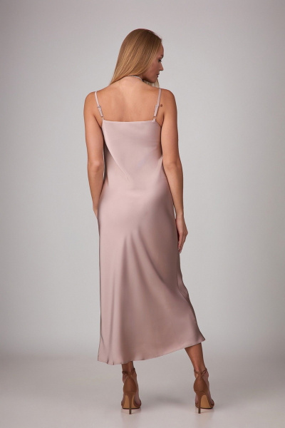 Круглогодичное платье-комбинация из атласа с регулируемыми бретелями Rosheli 834 - фото 3