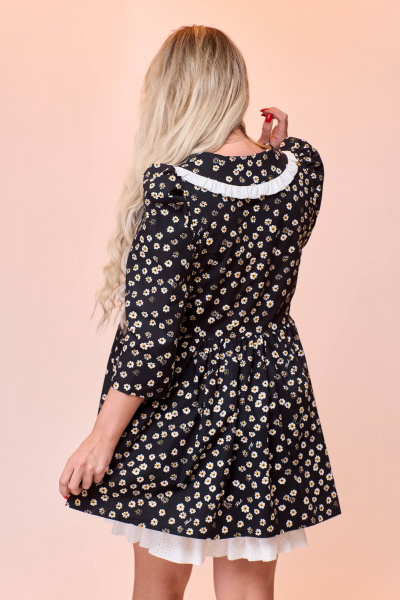 Демисезонное платье-юбка из хлопка с кружевной рюшей и рюшами Sisters Solonko П-2 - фото 5