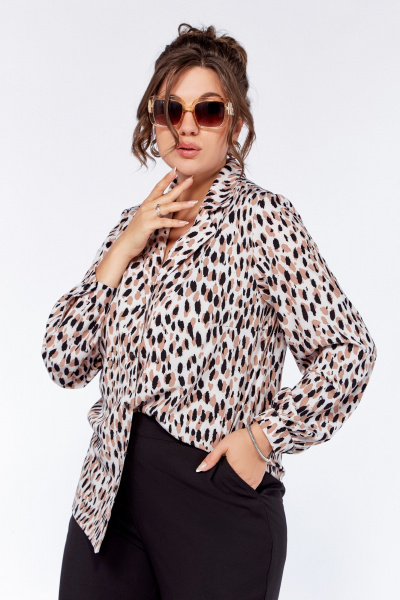 Блуза из вискозы с деталями на воротнике и рукавах Swallow 771 - фото 11