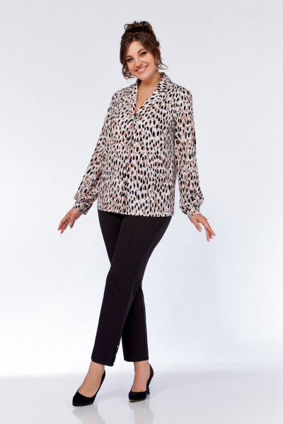 Блуза из вискозы с деталями на воротнике и рукавах Swallow 771 - фото 9