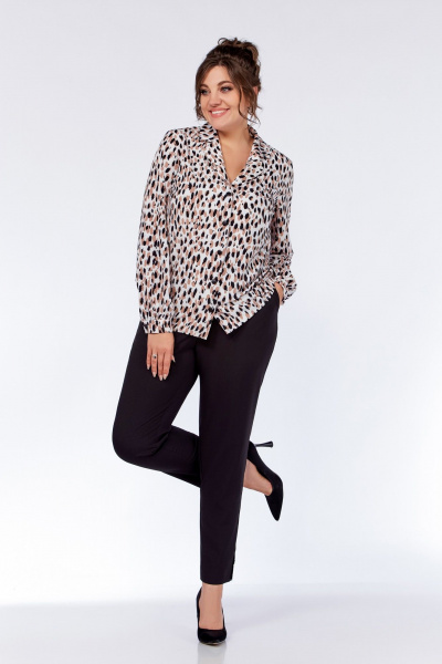 Блуза из вискозы с деталями на воротнике и рукавах Swallow 771 - фото 8