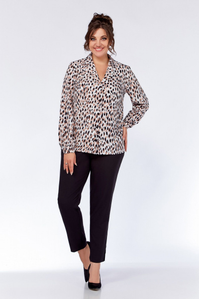 Блуза из вискозы с деталями на воротнике и рукавах Swallow 771 - фото 7