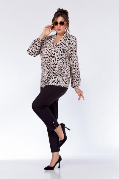 Блуза из вискозы с деталями на воротнике и рукавах Swallow 771 - фото 5