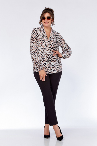 Блуза из вискозы с деталями на воротнике и рукавах Swallow 771 - фото 4