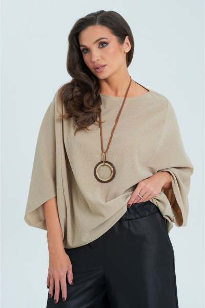 Широкие брюки палаццо с поясом и свободным силуэтом AXXA 71594 - фото 4