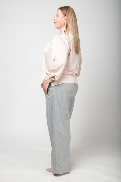 Блуза с декорной драпировкой и длинным рукавом Shymoda 422-24 - фото 2