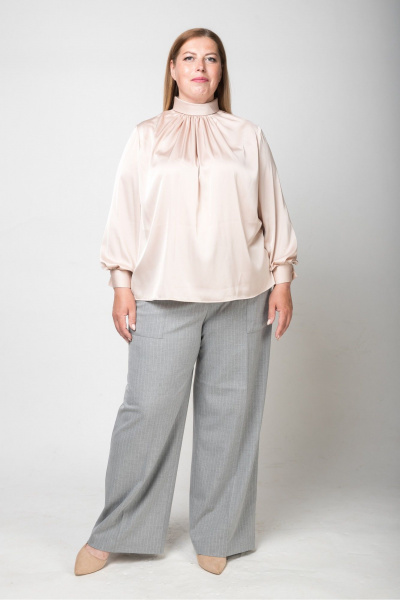 Блуза с декорной драпировкой и длинным рукавом Shymoda 422-24 - фото 1