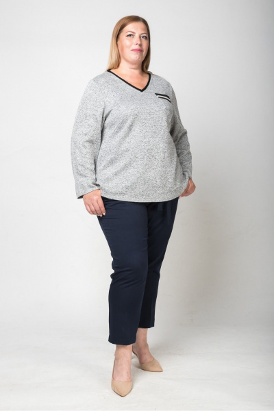 Джемпер прямого силуэта с V-образным вырезом Shymoda 356-24 - фото 2