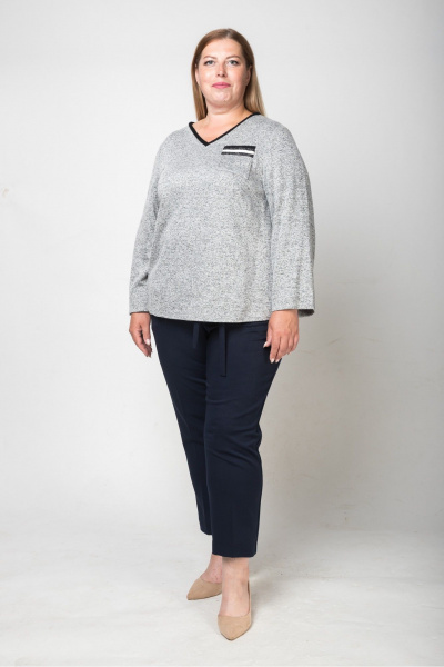 Джемпер прямого силуэта с V-образным вырезом Shymoda 356-24 - фото 1