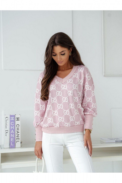 Джемпер свободного кроя с декоративными пуговицами Nika.PL 0201514 живанши розовый - фото 1