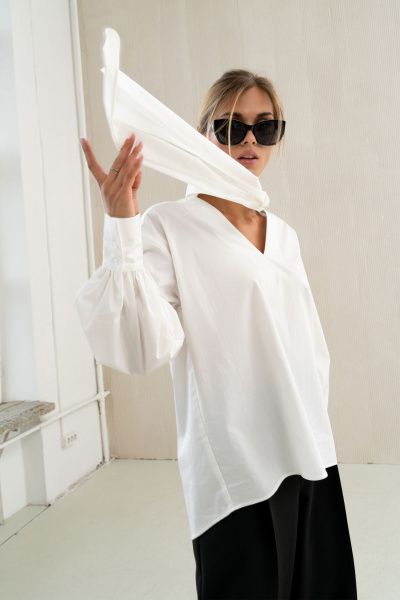 Блуза свободного силуэта с А-образным воротником SILVERSPICE S-6415 - фото 5