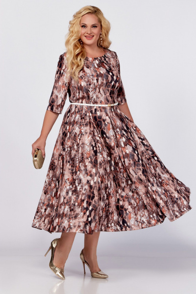 Платье прилегающего силуэта с рельефами и расклешенной юбкой Swallow 765 - фото 4