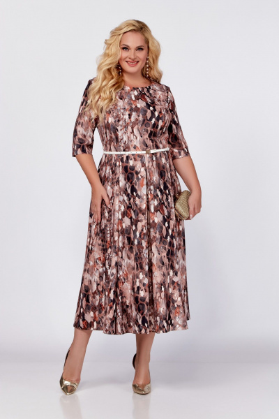 Платье прилегающего силуэта с рельефами и расклешенной юбкой Swallow 765 - фото 2