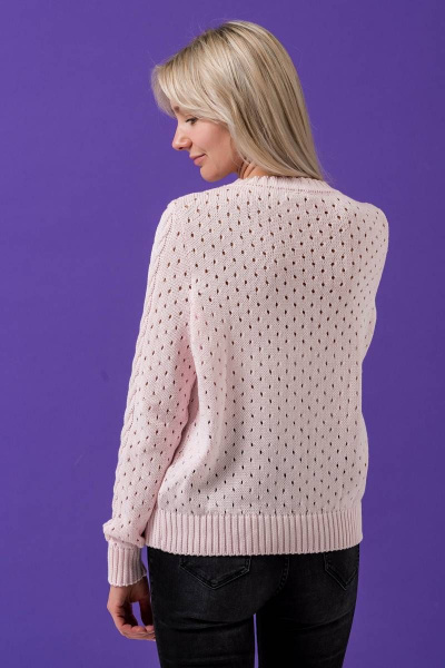 Джемпер вязаный хлопковый демисезонный с нежной окраской Subota 16067 розовый(158/164) - фото 3