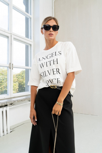 Юбка-макси расклешенная с разрезом и потайной молнией SILVERSPICE S-4406 черный - фото 7