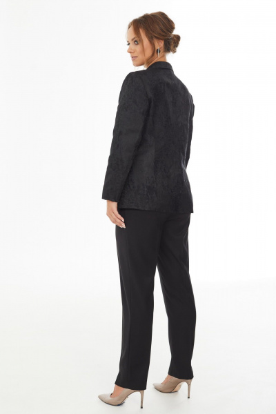 Стильный жакет из костюмной ткани с лацканами Condra 15086 черный - фото 8