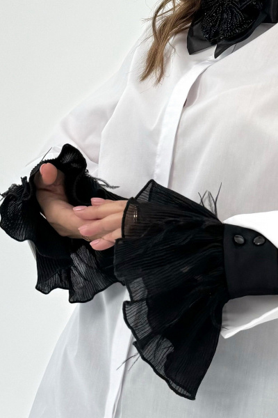 Модные съемные манжеты с перьями для нарядных образов Condra 19018 черный - фото 3