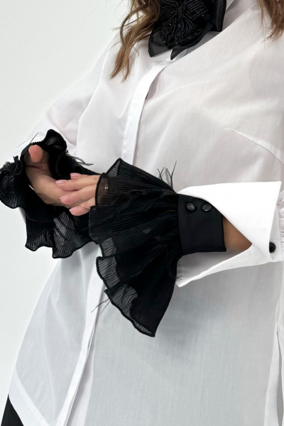 Модные съемные манжеты с перьями для нарядных образов Condra 19018 черный - фото 1