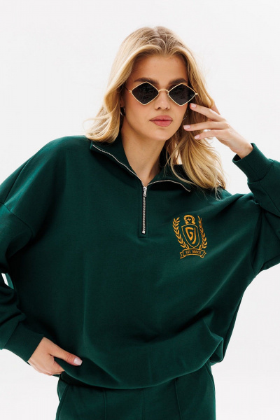 Демисезонный женский джемпер из трикотажа с вышивкой, комфорт и стиль GO F4077/25-02. 170-176 - фото 1