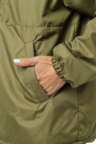 Зеленый демисезонный анорак из дюспо с капюшоном и флисом MT.Style 249761165 - фото 11