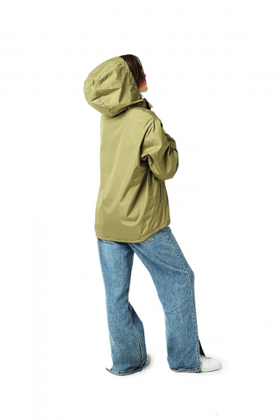 Зеленый демисезонный анорак из дюспо с капюшоном и флисом MT.Style 249761165 - фото 8