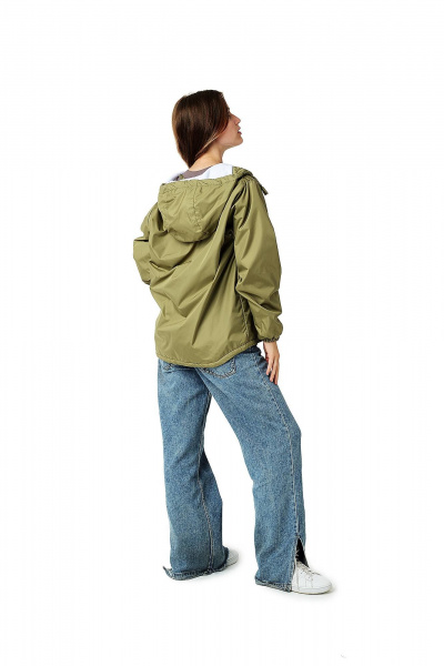 Зеленый демисезонный анорак из дюспо с капюшоном и флисом MT.Style 249761165 - фото 7