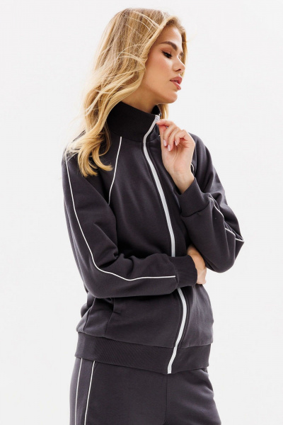 Джемпер спортивный из хлопка с вышивкой и карманами GO F4082/30-03. 164-170 - фото 2