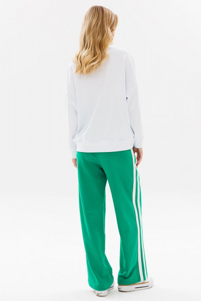 Белый свитшот с печатью и спущенными плечами GO F4083/01-01. 170-176 - фото 3