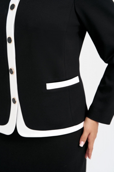 Деловой костюм из трикотажа с жакетом и юбкой на подкладке IVA 1493 - фото 6