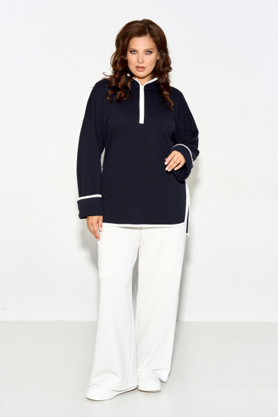 Спортивный костюм из футера с капюшоном и свободными брюками IVA 1573 - фото 1