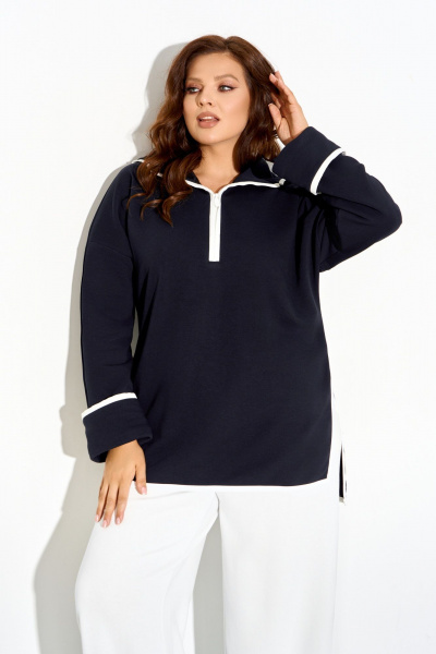 Спортивный костюм из футера с капюшоном и свободными брюками IVA 1573 - фото 5