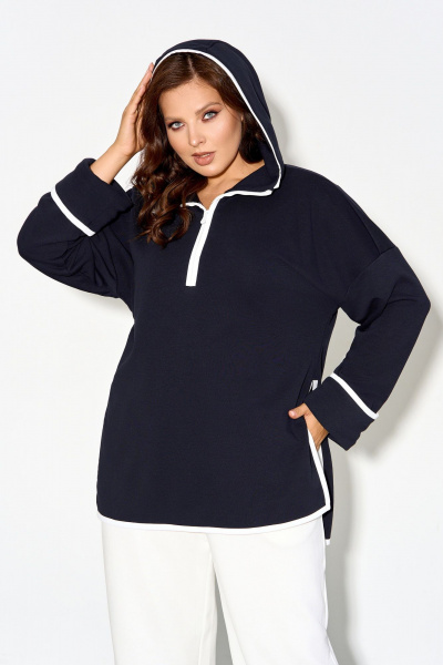 Спортивный костюм из футера с капюшоном и свободными брюками IVA 1573 - фото 4