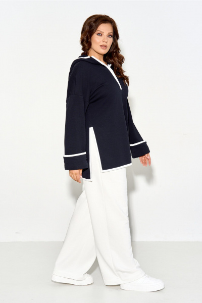 Спортивный костюм из футера с капюшоном и свободными брюками IVA 1573 - фото 3