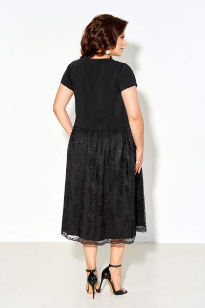 Платье с кружевом и съемным поясом из текстильной ткани IVA 1618 - фото 2