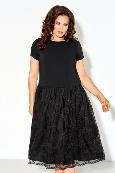 Платье с кружевом и съемным поясом из текстильной ткани IVA 1618 - фото 8