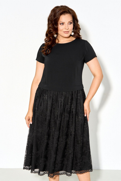 Платье с кружевом и съемным поясом из текстильной ткани IVA 1618 - фото 3