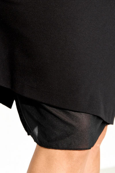 Черный костюм с юбкой-карандаш и застежкой на молнию IVA 1626 - фото 7