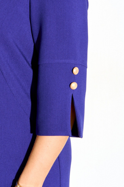 Синее платье А-силуэта из натуральной плательной ткани IVA 1630 васильковый - фото 6