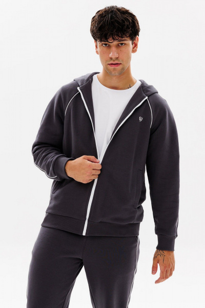Зип-худі с логотипом и капюшоном для комфортных образов GO M4081/30-03. 176-182 - фото 1