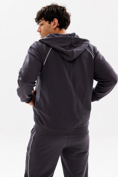 Зип-худі с логотипом и капюшоном для комфортных образов GO M4081/30-03. 176-182 - фото 3