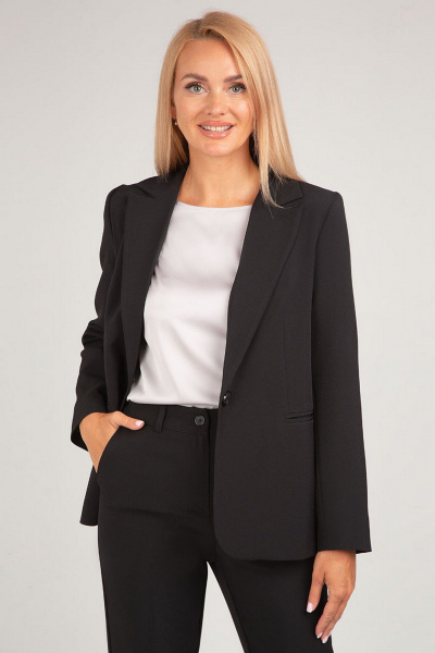 Классический костюм-двойка с зауженными брюками и пиджаком IVARI 10403/1 черный - фото 8