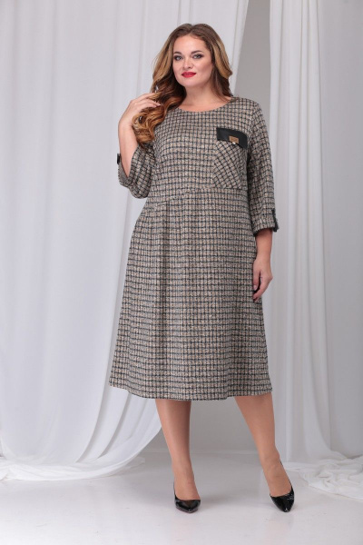 Платье Karina deLux B-281А серо-черный - фото 1